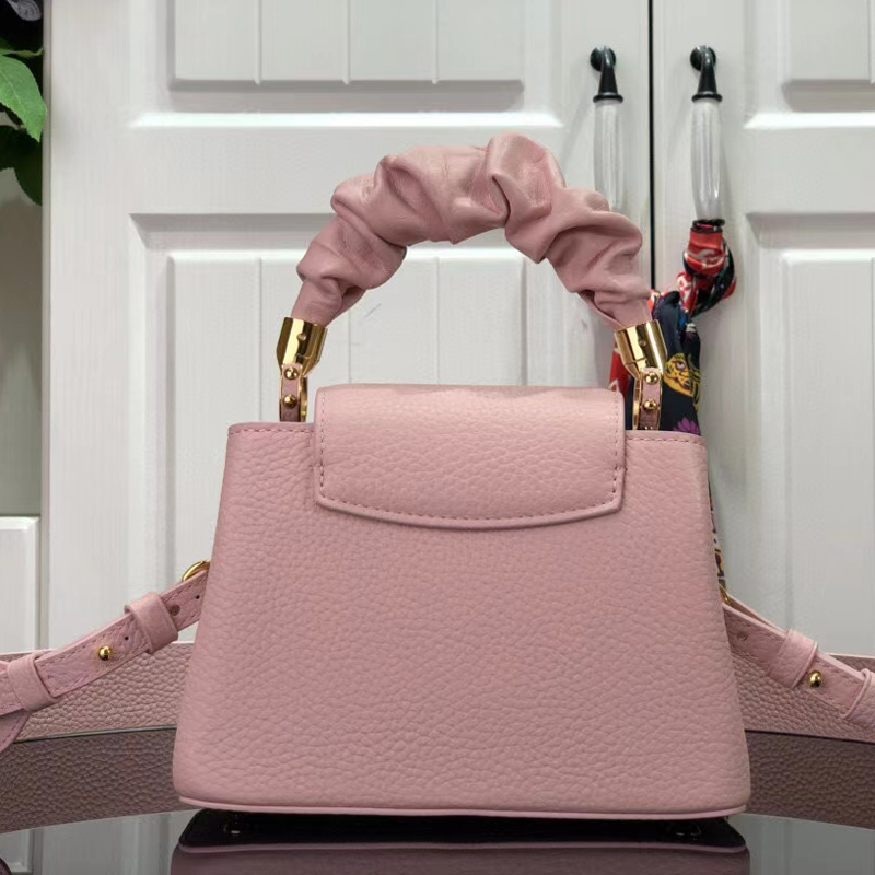 Louis Vuitton CAPUCINES BB Taurillon Leather Bag M58694 Bubble Gum Pink